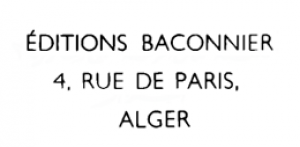 Editions Baconnier - Alger